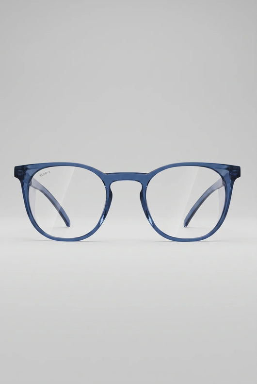 Opticalibr Halo protective glasses in Azure, front view