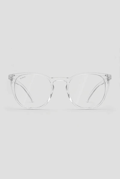 Opticalibr Halo protective glasses in Crystal, front view