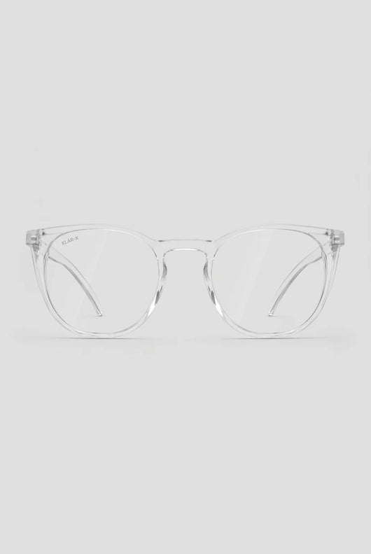 Opticalibr Halo protective glasses in Crystal, front view